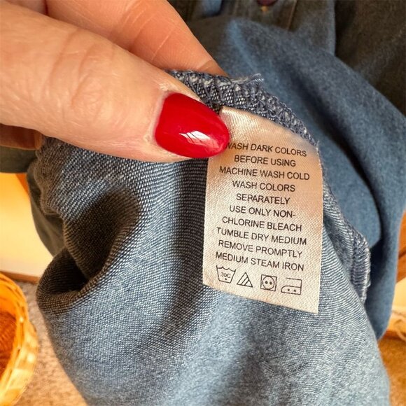 Woman Within Plus Size Blue Denim Knee Length Dress Short Sleeve 3X - Picture 6 of 6